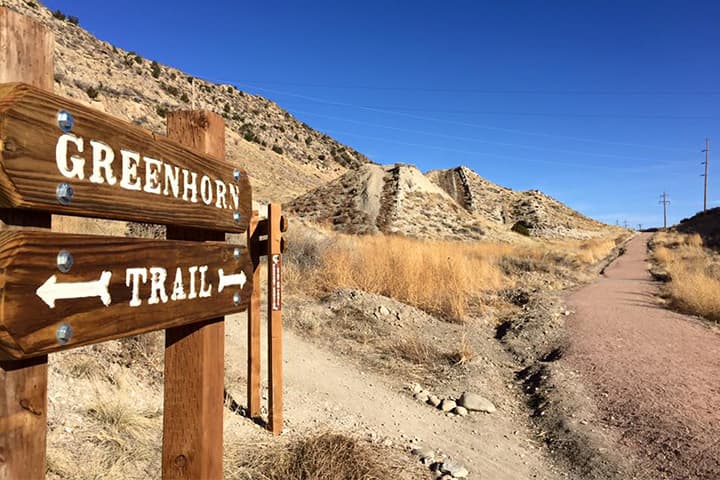 Hogbacks Open Space trail through juniper forest