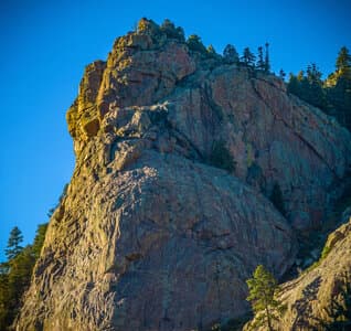 Climbers on Tanner Dome granite walls