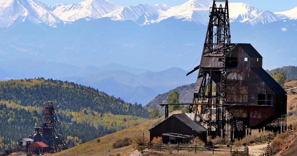 Historic main street of Victor Colorado mining town