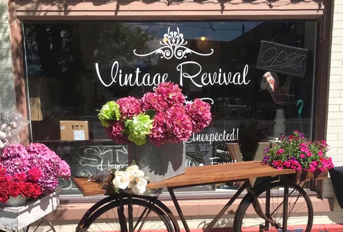 Vintage Revival antique shop in historic 1930s building